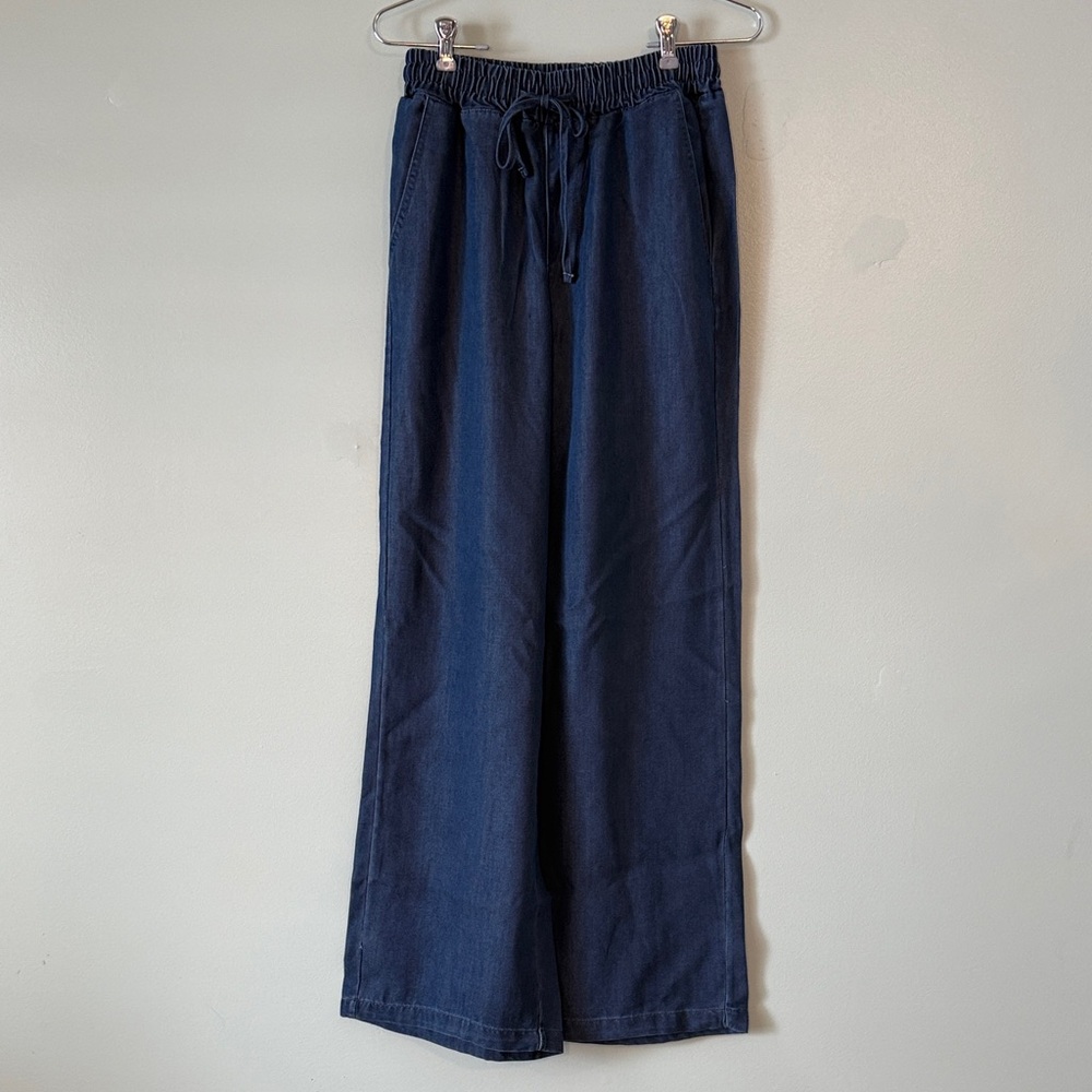 Women's Navy Blue Wide-Leg Pants